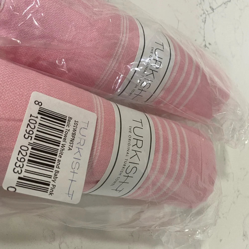 Turkish Towels White and Baby Pink
